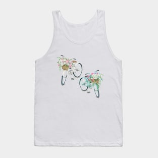 Vintage Bicycles with Flower Baskets Tank Top